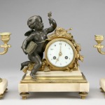 French 3-piece Gold & Marble, Putti $1100